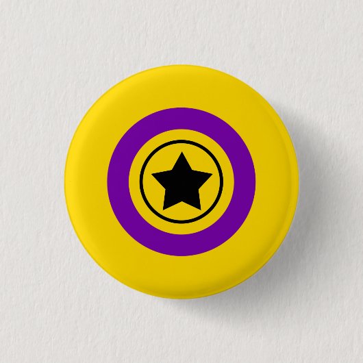 Intersex Pride Flag mit einem Stern in einem Kreis Button (Vorderseite)