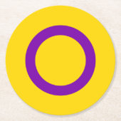 Intersex Pride Flag Runder Pappuntersetzer (Vorderseite)