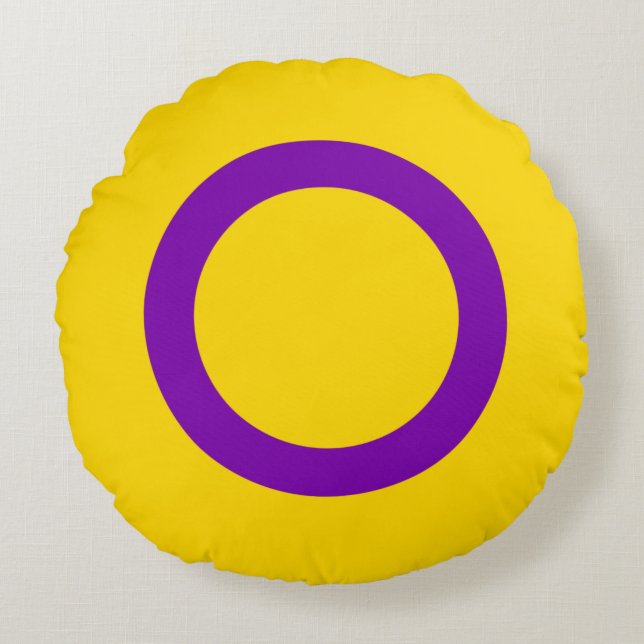 Intersex Pride Flag Rundes Kissen (Vorderseite)