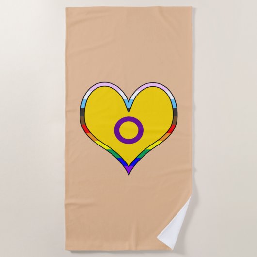 Intersex Pride Heart Beach Handtuch (Vorderseite)
