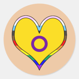 Intersex Pride Heart Classic Round Sticker