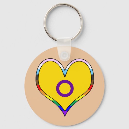 Intersex Pride Heart Keychain Schlüsselanhänger (Vorderseite)