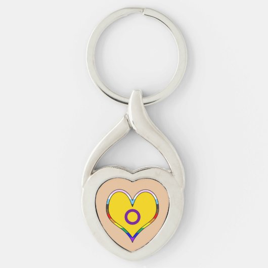 Intersex Pride Heart Keychain Schlüsselanhänger (Vorderseite)