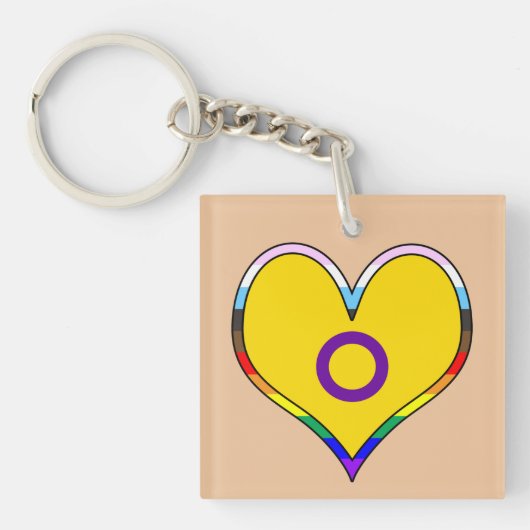 Intersex Pride Heart Keychain Schlüsselanhänger (Vorderseite)