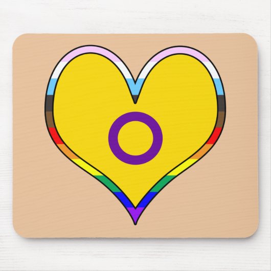 Intersex Pride Heart Mousepad (Vorne)