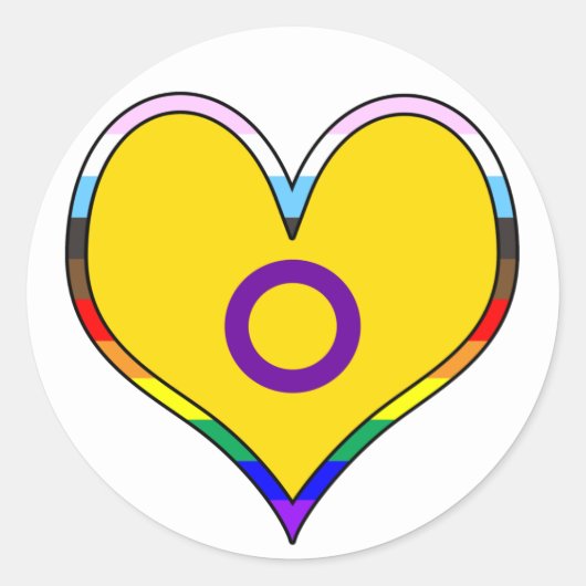 Intersex Pride Heart Runder Aufkleber (Vorderseite)