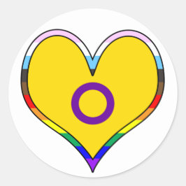 Intersex Pride Heart Runder Aufkleber