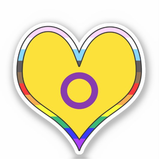 Intersex Pride Heart Sticker (Vorderseite)