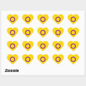 INTERSEX PRIDE Herz-Aufkleber (Blatt)