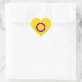 INTERSEX PRIDE Herz-Aufkleber (Tasche)