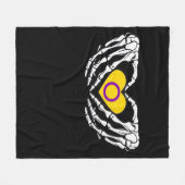 Intersex Pride Skeleton Halloween Goth Heart Class Fleecedecke (Vorderseite (Horizontal))
