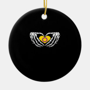Intersex Pride Skeleton Halloween Goth Heart Class Keramik Ornament