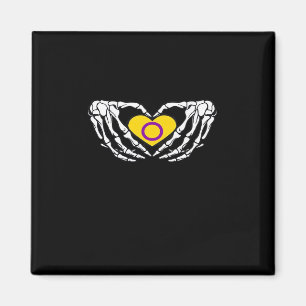 Intersex Pride Skeleton Halloween Goth Heart Class Magnet