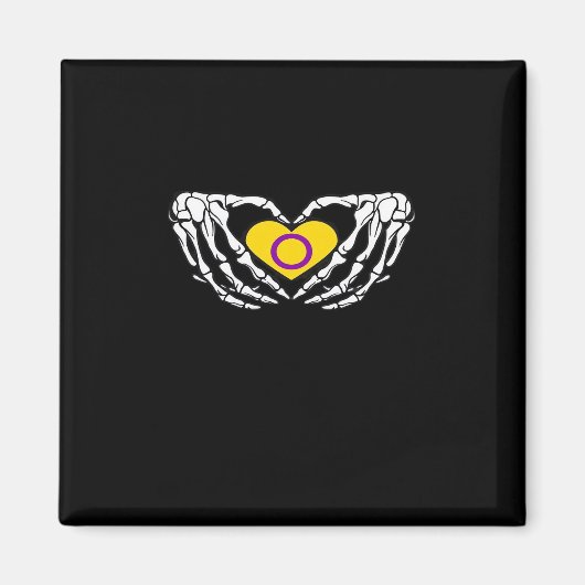 Intersex Pride Skeleton Halloween Goth Heart Class Magnet (Vorne)
