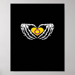 Intersex Pride Skeleton Halloween Goth Heart Class Poster