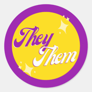Intersex Pronouns Runder Aufkleber