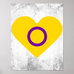 Intersex-Stolzflagge Herz Poster