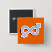 INTERSEX UNBEGRENZTES SYMBOL 3D BUTTON (Vorne & Hinten)