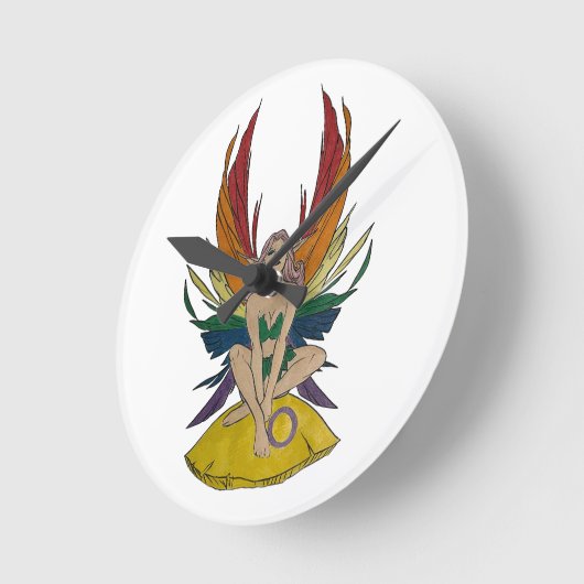 Intersexuelle Fee Runde Wanduhr (Winkel)