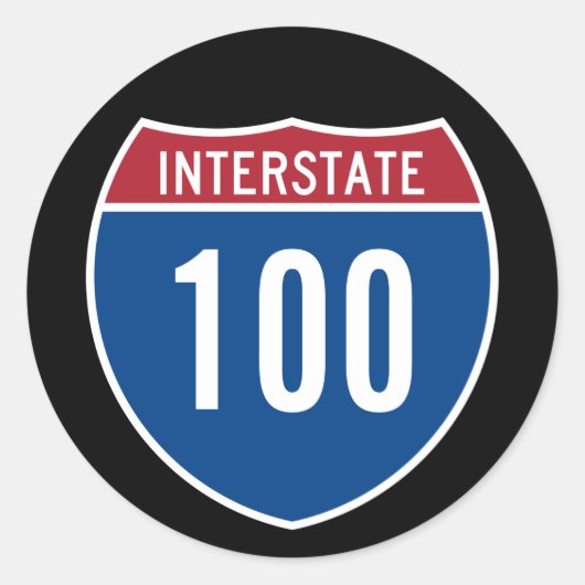 Interstate 100 runder aufkleber (Vorderseite)
