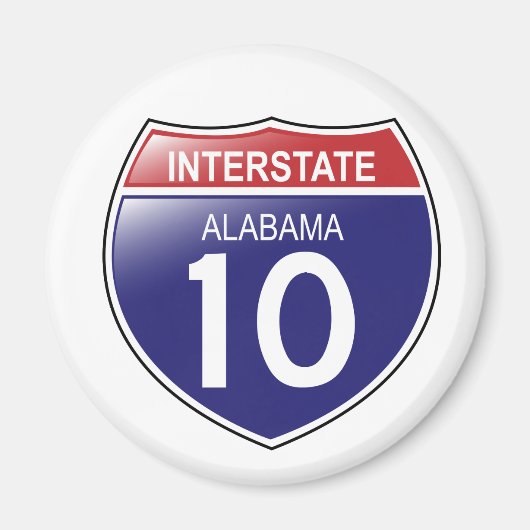 Interstate 10 Alabama Magnet (Vorne)