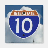 Interstate 10 Highway Shield, Clouds and Sky Magnet (Vorne)