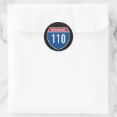 Interstate 110 runder aufkleber (Tasche)