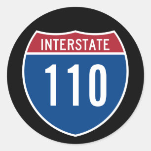 Interstate 110 runder aufkleber