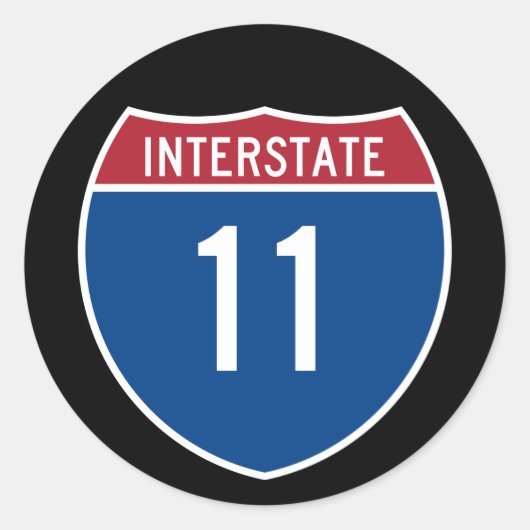 Interstate 11 runder aufkleber (Vorderseite)