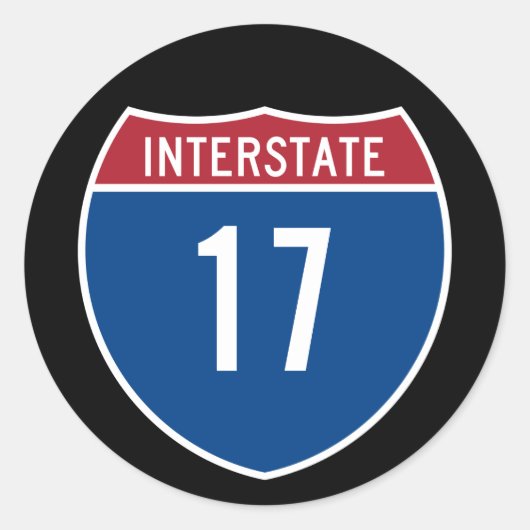 Interstate 17 runder aufkleber (Vorderseite)