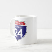 Interstate 24 in der Tennessee-Tasse Kaffeetasse (Vorderseite Links)