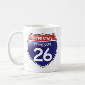 Interstate 26 in der Tennessee-Tasse Kaffeetasse (Links)