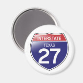 Interstate 27 Texas Magnet (Vorderseite/Rückseite)