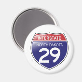 Interstate 29 North Dakota Magnet (Vorderseite/Rückseite)