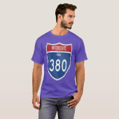 Interstate 380 Iowa I380 Highway Oversized 1 T-Shirt (Vorne ganz)
