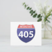 Interstate 405 (I-405) Calif. Autobahn Postkarte (Stehend Vorderseite)