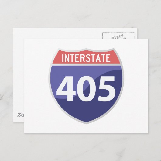 Interstate 405 (I-405) Calif. Autobahn Postkarte (Vorne/Hinten)