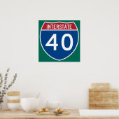Interstate 40 (I-40) Autobahnzeichen Poster (Küche)