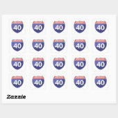 Interstate 40 (I-40) Road Trip Travel Sticker (Blatt)