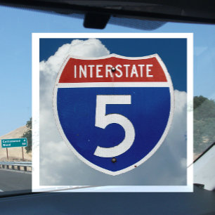 Interstate 5 Schild, Wolken Hintergrund Magnet