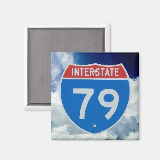 Interstate 79 Schild, Straßenschild Magnet (Vorderseite/Rückseite)
