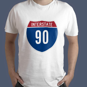 Interstate 90 - 90. Geburtstag T-Shirt