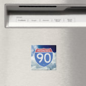 Interstate 90 Shield against Blue Sky with Clouds Magnet (In Situ (Geschirrspüler))