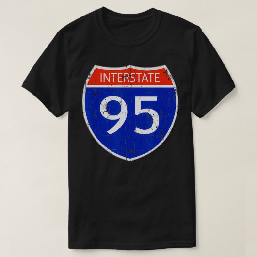 Interstate 95 Road Street Sign Funny Sarcastic Dis T-Shirt (Design vorne)