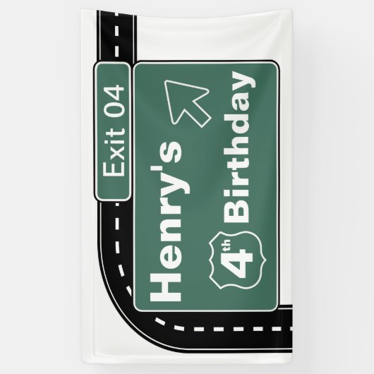 Interstate Birthday Banner (Vertikal)