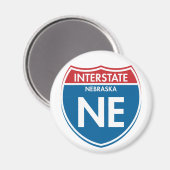 Interstate Nebraska NE Magnet (Vorderseite/Rückseite)