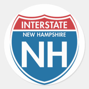 Interstate New Hampshire NH Runder Aufkleber