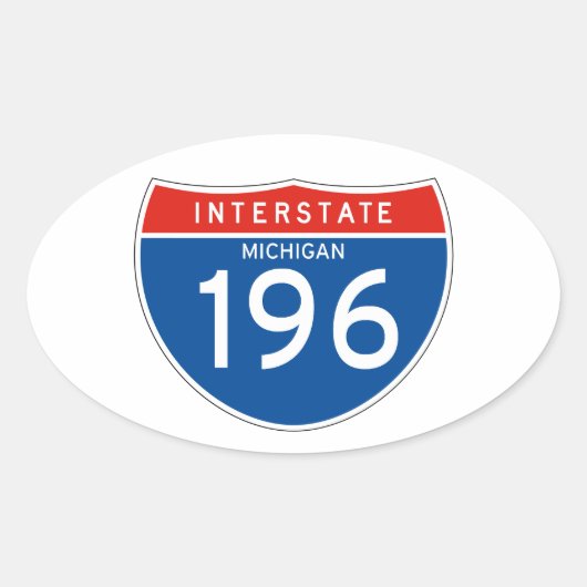 Interstate Sign 196 - Michigan Ovaler Aufkleber (Vorderseite)