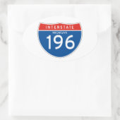 Interstate Sign 196 - Michigan Ovaler Aufkleber (Tasche)