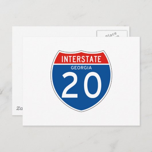 Interstate Sign 20 - Georgien Postkarte (Vorne/Hinten)